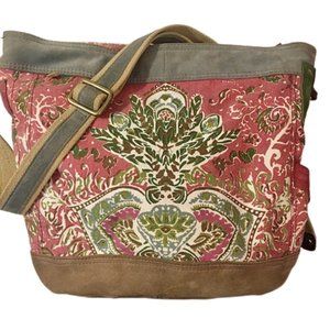 Lucky Brand Runaway Shoulder Tote Canvas Leather Large